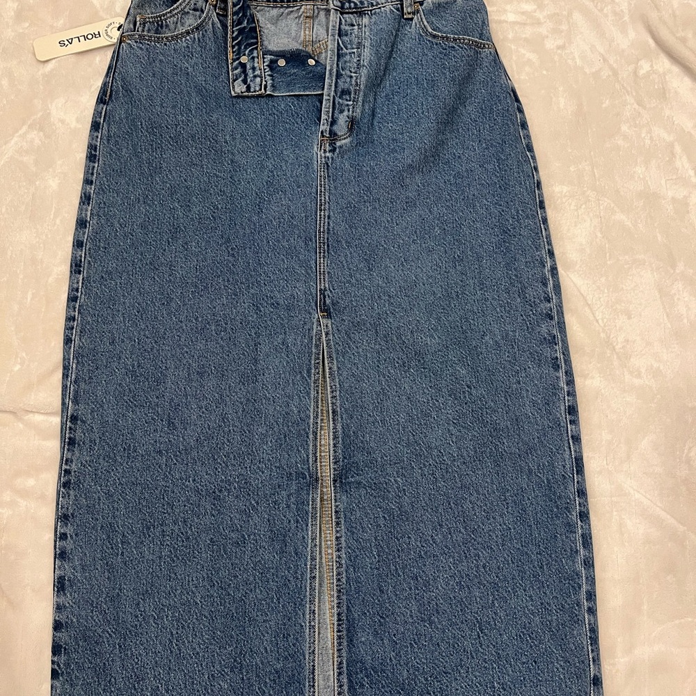 Rollas denim maxi Skirt